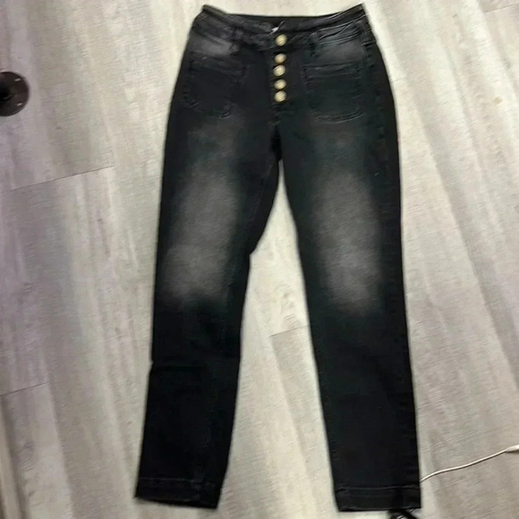 Pilcro Anthropologie Ultra high rise Button Fly  Slim utility Jeans Size 25 - Picture 4 of 12